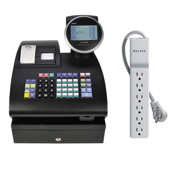 Royal Alpha 7000ML Cash Register + 6-Outlet Surge Protector