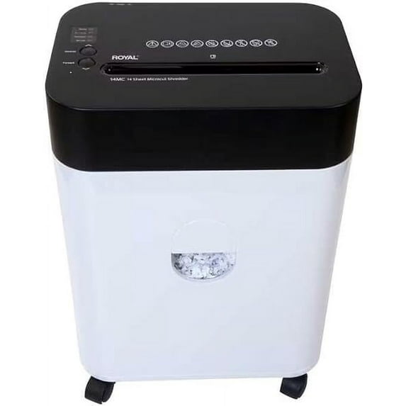 Royal Anti Jam Micro Cut Paper Shredder with 4.5 Gallon Pull Out Bin, Black & White