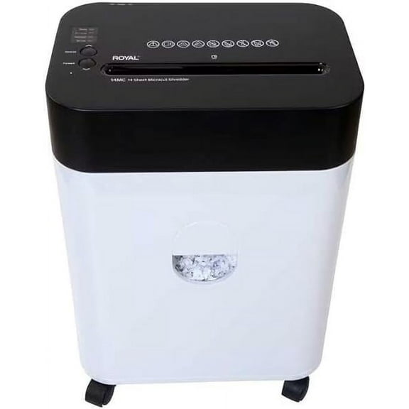 Royal Anti Jam Micro Cut Paper Shredder with 4.5 Gallon Pull Out Bin, Black & White