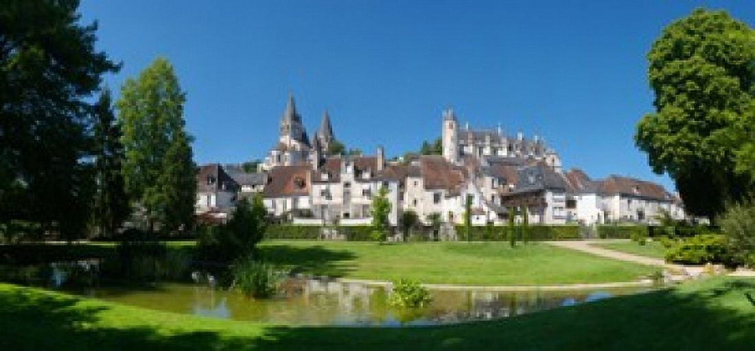 Royal Apartments and Collegiate Church of Saint Ours Loches Loire-et-Cher Loire Touraine France Canvas Art - Panoramic Images (24 x 12)