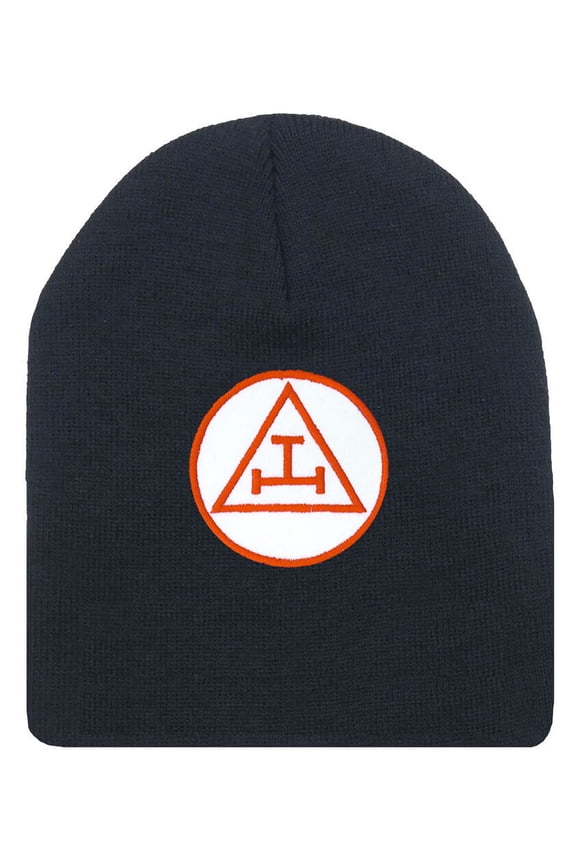 Royal Arch Masonic Beanie Cap. Black Winter Hat Triple Tau Royal Arch Freemasons