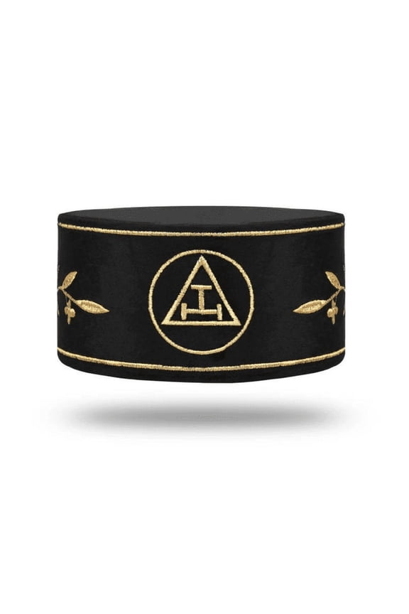 Royal Arch Masonic Chapter Crown Cap - Black & Gold Embroidery