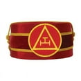 thumbnail image 1 of Royal Arch Masonic Crown Cap – Red with Gold Braid & Machine-Embroidered Triple Tau Insignia, 1 of 3
