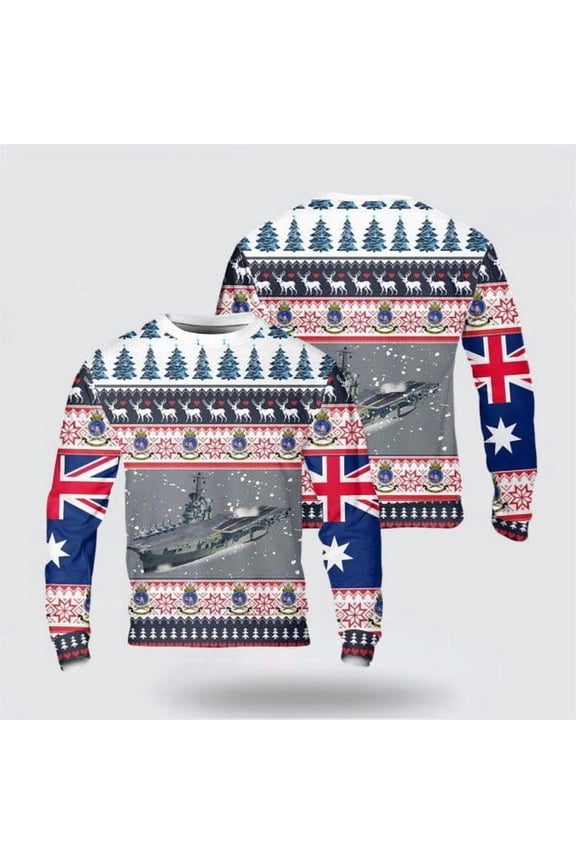 Royal Australian Navy HMAS Melbourne (R21) Christmas Sweater – Unique Christmas Sweater Gift For Military Personnel