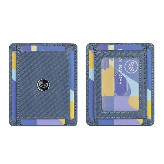 Royal Bagger - 1pc Carbon Fiber RFID Blocking Card Holder for Men, Slim Minimalist Wallet, Lightweight Travel Mini Purse 3230