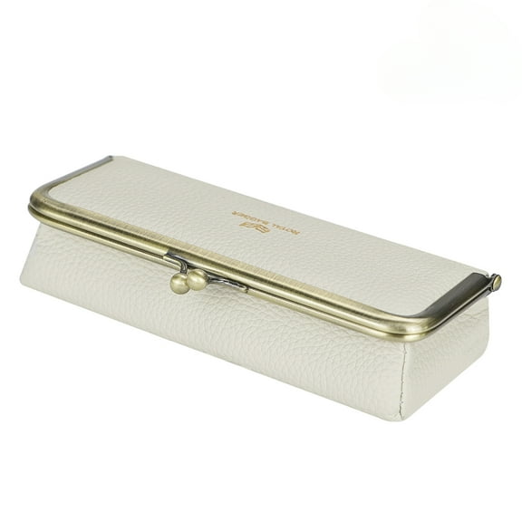 Royal Bagger Genuine Leather Fashion Glasses Case - RFID Blocking, Fashion Pencil Bag with Kiss Lock, Coin Purse for Women