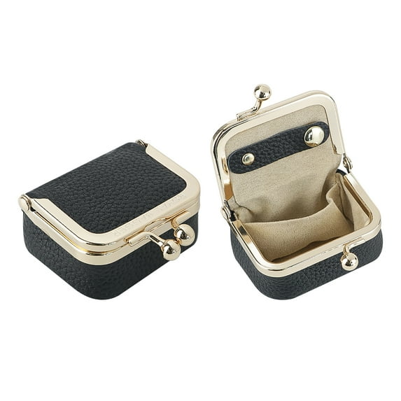 Royal Bagger Genuine Leather Mini Jewelry Coin Purse Solid Color Kiss Lock Change Pouch Casual Style Small Storage Bag for Women 1894