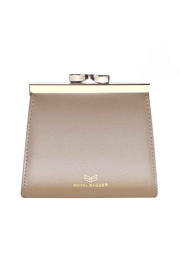 Royal Bagger Kiss Lock RFID Credit Card Holder for Women, Genuine Cow Leather Short Wallets, Fashion Vintage Coin Purse 3242