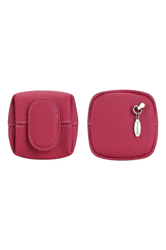 Mini Lychee Pattern Coin Purse, Solid Color Buckle Key Earphone Storage Bag, Casual Change Pouch for Daily Use