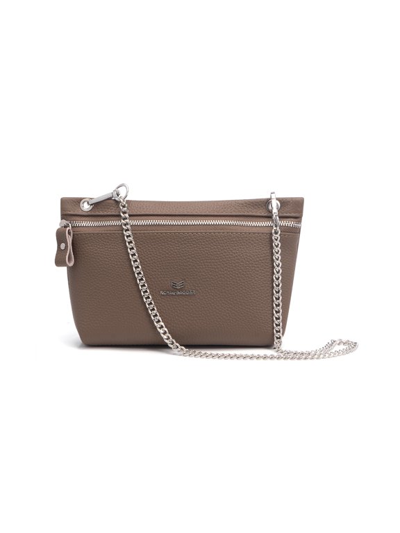 RFID Blocking Coin Purse for Women, Genuine Cow Leather, Small Chain Shoulder Handbag, Casual Clutch Wallet