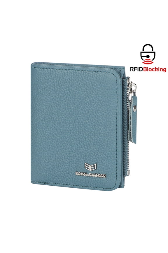RFID Blocking Genuine Leather Short Wallet for Women - Slim Bifold Coin Purse, Fashionable & Simple Design