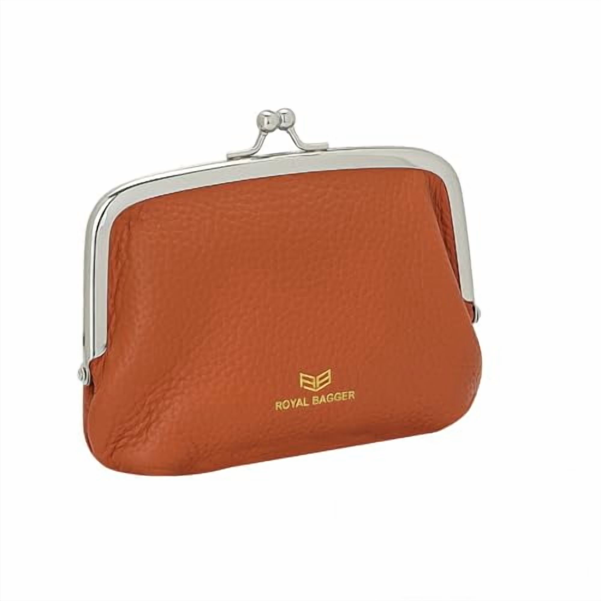Royal Bagger RFID Blocking Coin Purse - Genuine Cow Leather, Kiss Lock, Card Slots (Black) 3 thumbnail image