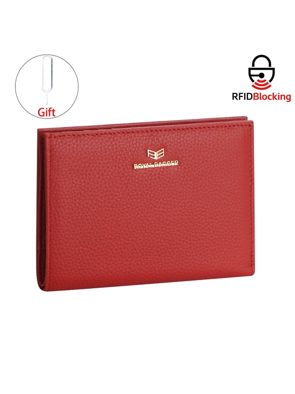 RFID Genuine Leather Passport Wallets for Women, Travel Wallet with Card Slots, SIM Card Storage and Tool 4090