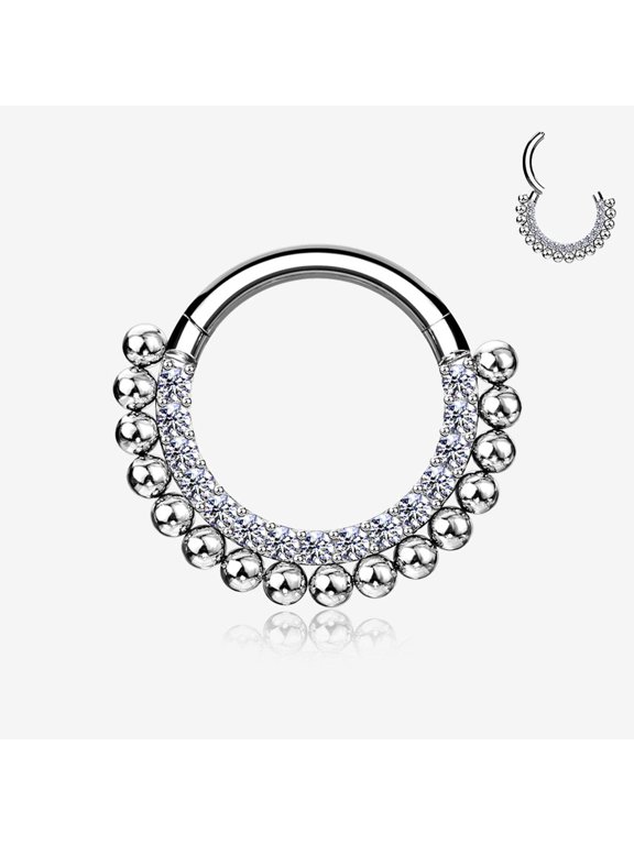 Royal Bali Beads Arc Sparkle Seamless Clicker Hoop Ring