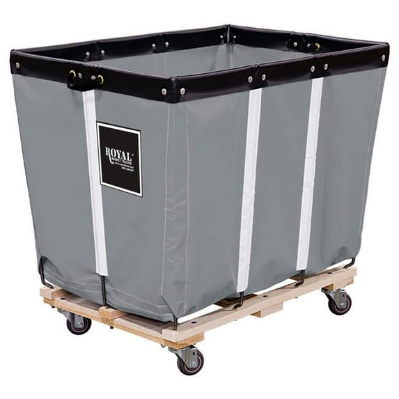 Royal Basket Trucks 4831628 6 BU-Standard-Duty Basket Truck - Vinyl Liner - 4 Swivel Casters - Gray