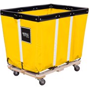 Royal Basket Trucks 4832309 20 Bushel-Standard-Duty Basket Truck with Vinyl Liner & 4 Swivel Casters, Yellow