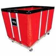 Royal Basket Trucks B2238177 Heavy Duty Basket Truck with 24 Bushel & Red Vinyl Wood Base - 2 Rigid & 2 Swivel Casters