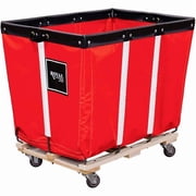Royal Basket Trucks B2238298 Permanent Basket Liner Truck with 6 Bushel Red Vinyl Wood Base - 2 Rigid & 2 Swivel Casters