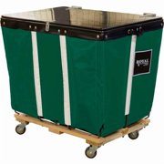 Royal Basket Trucks B2260029 PVC Hinged Top Basket Truck with 18 Bushel & Green Vinyl Wood Base - All Swivel