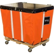 Royal Basket Trucks B2260049 PVC Hinged Top Basket Truck with 20 Bushel & Orange Vinyl Wood Base - All Swivel
