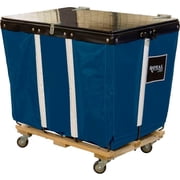 Royal Basket Trucks B2260075 PVC Hinged Top Basket Truck with 16 Bushel & Navy Blue Vinyl Wood Base - All Swivel