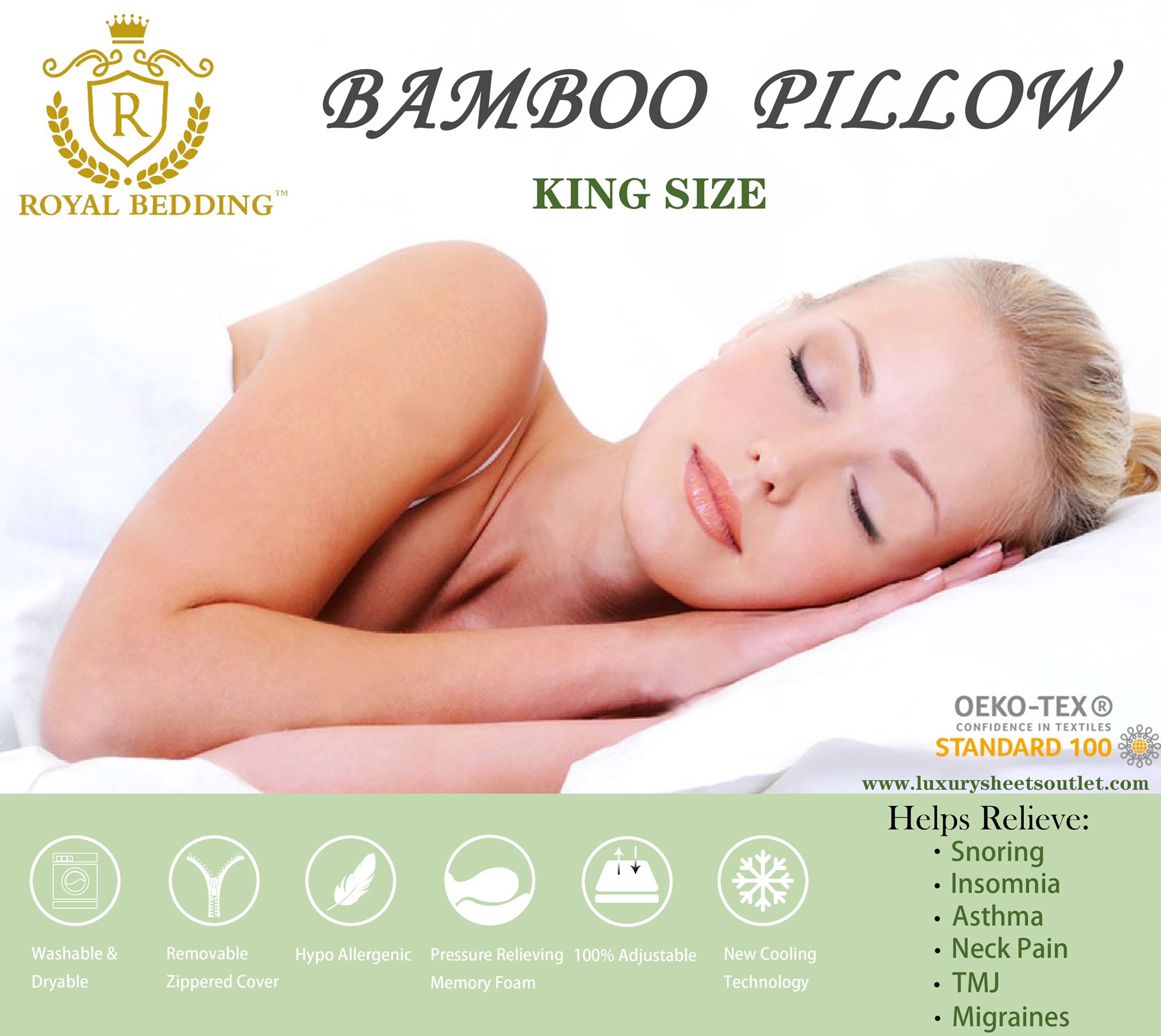 Royal Bedding Bamboo Pillow