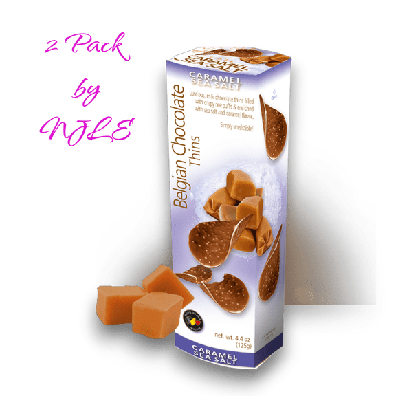 Royal Belgian Chocolate Thins - Caramel & Sea Salt 4.4oz-2 Pack