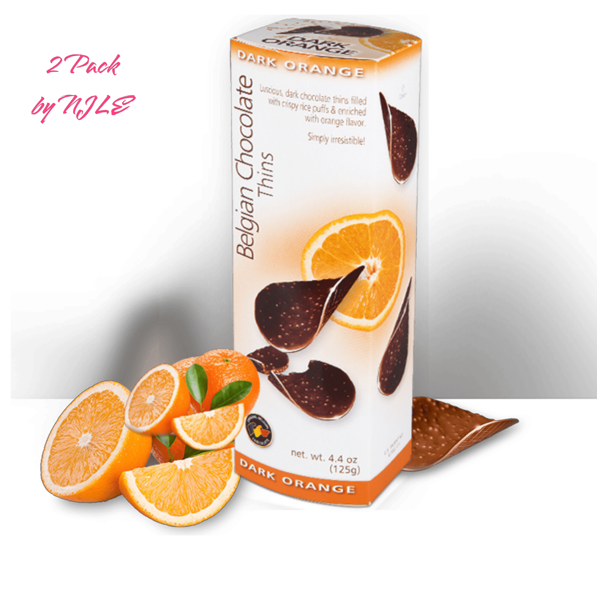 Royal Belgian Dark Chocolate Thins Orange 4.4oz NEW -2 Pack