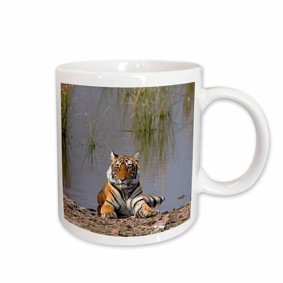 3drose, Royal Bengal Tiger, Rajbagh Lake, Ranthambhor, India-as10 Jra0340 - Jagdeep Rajput, 15oz Mug