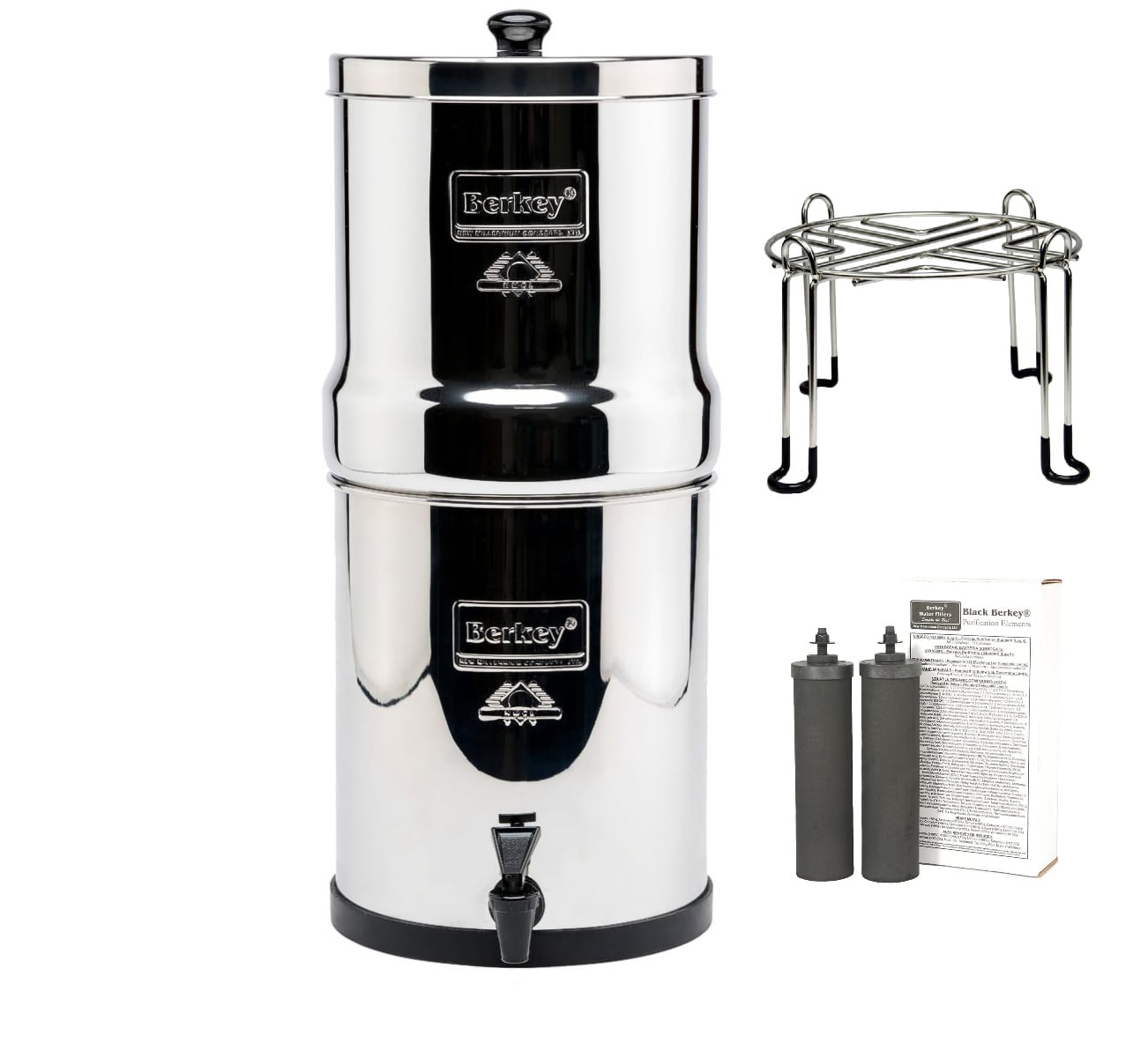 Royal Berkey Water Purification System with 2 Black Elements & Wirestand