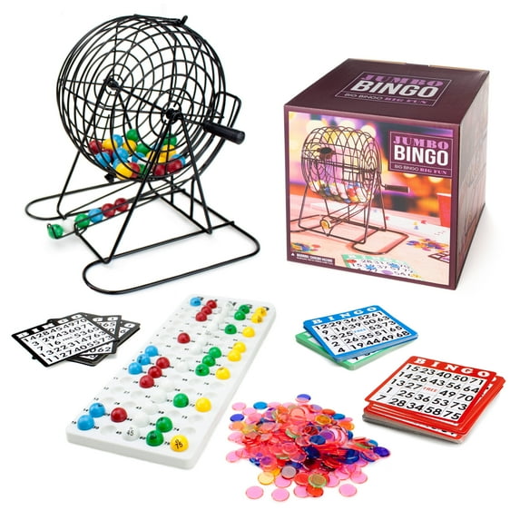 Royal Bingo Supplies Jumbo Bingo Game with 100 Bingo Cards, 500 Bingo Chips and 9'' Drum