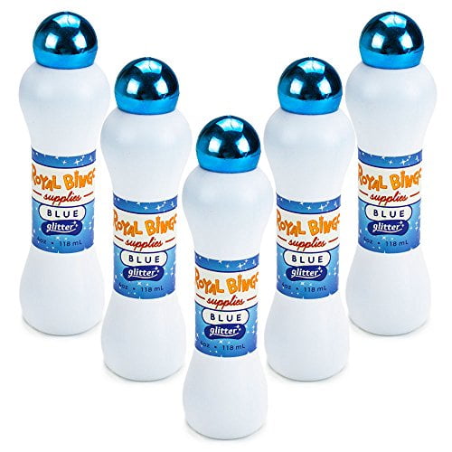 Royal Bingo Supplies Neon Glitter Ink Bingo Daubers, 5-pack, Blue