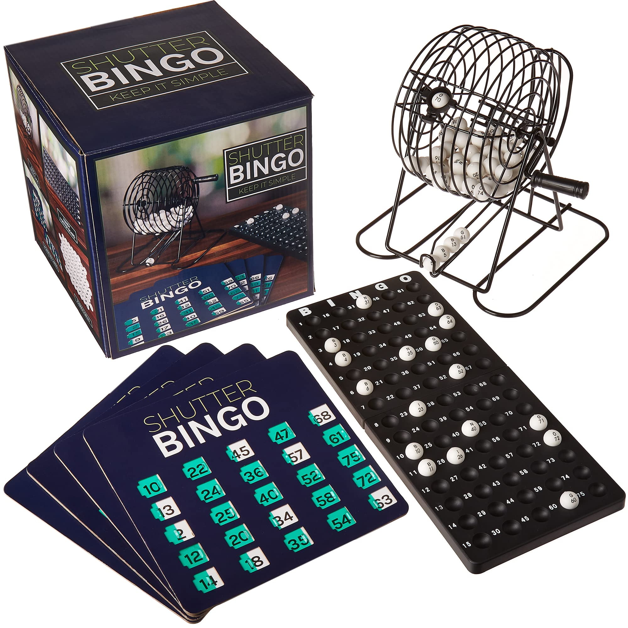 Royal Bingo Supplies Shutter Bingo Set with Cards Balls Raffle Cage