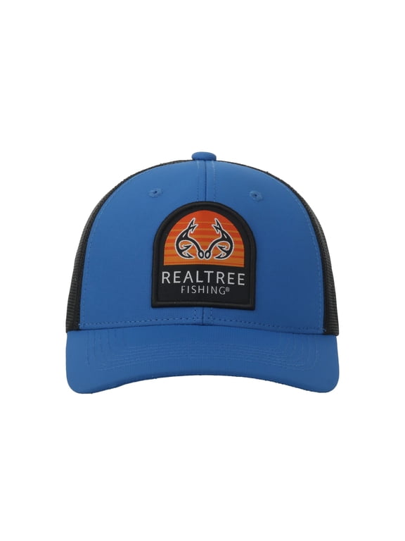 Fishing Royal/Black 6-Panel Cap Structured, Logo Patch, Snapback, One Size
