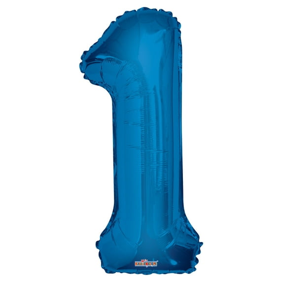 Shaped 34" Numeral # 1 Foil Balloon - Blue, 1ct
