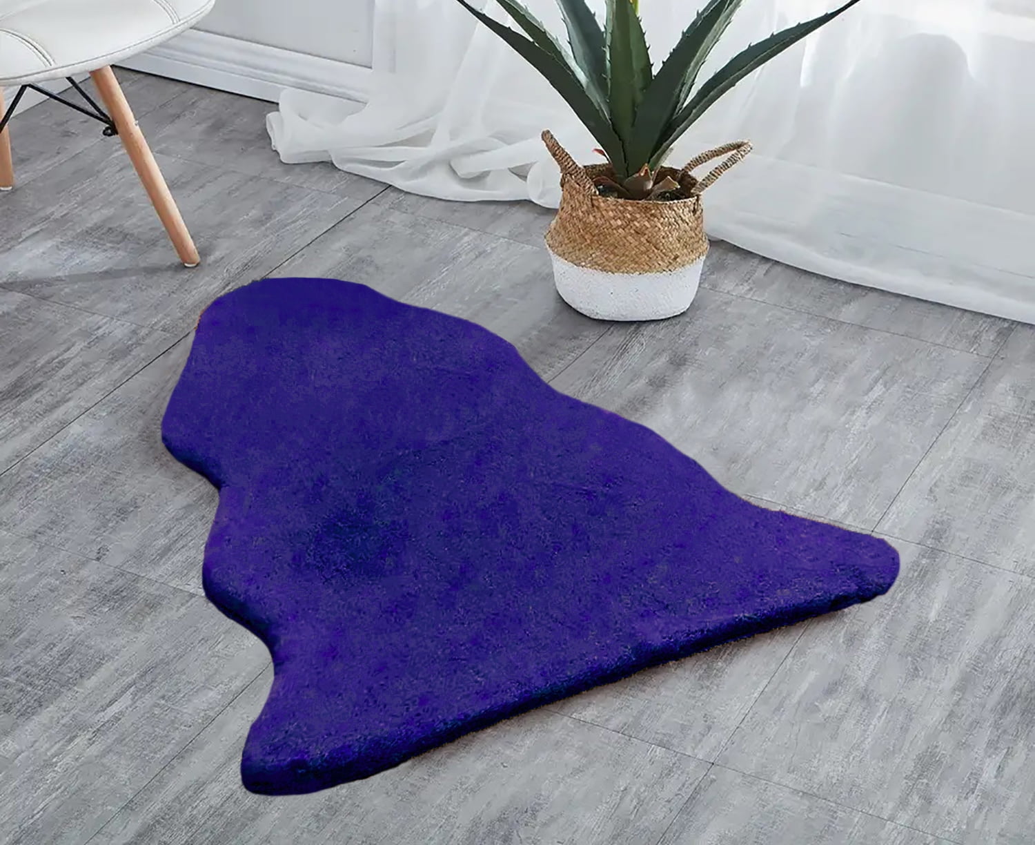 Royal Blue 5x8 Feet Faux Rabbit Fur Fuzzy Soft Fluffy Plush Cozy Shaggy ...