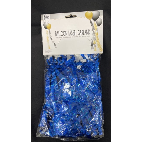 Royal Blue 8" Metallic Tassels On A 6' String Party Decoration