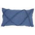thumbnail image 1 of Royal Blue Abstract Shaggy Detail Lumbar Pillow, 1 of 5