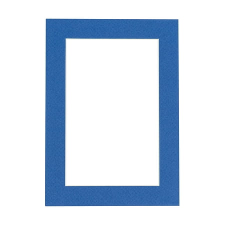 Royal Blue Acid Free 11x14 Picture Frame Mats with White Core Bevel Cut for 8x10 Pictures - Fits