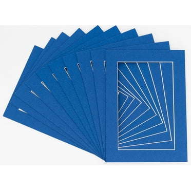 Royal Blue Acid Free 22x28 Picture Frame Mats with White Core Bevel Cut for 18x24 Pictures - Fits