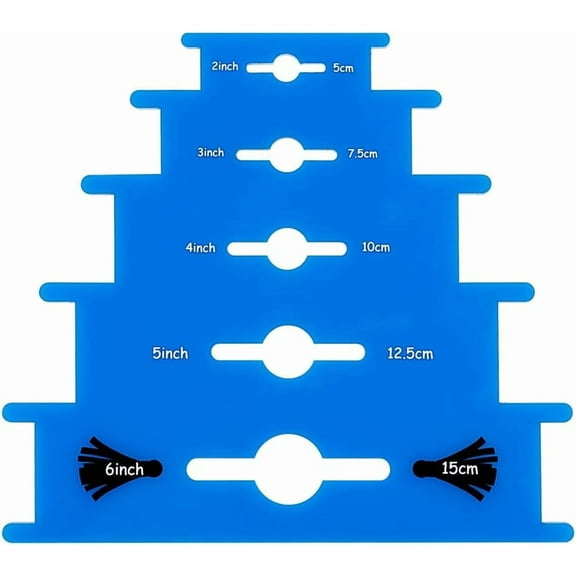 Royal Blue Acrylic Tassel Making Tool (Makes 5 Sizes 1/1.5/2/2.5/3Inches) Pagoda Shape Hand-Made Tassel Tool Tassel DIY Maker for Craft Projects Signs and DIY Projects Making