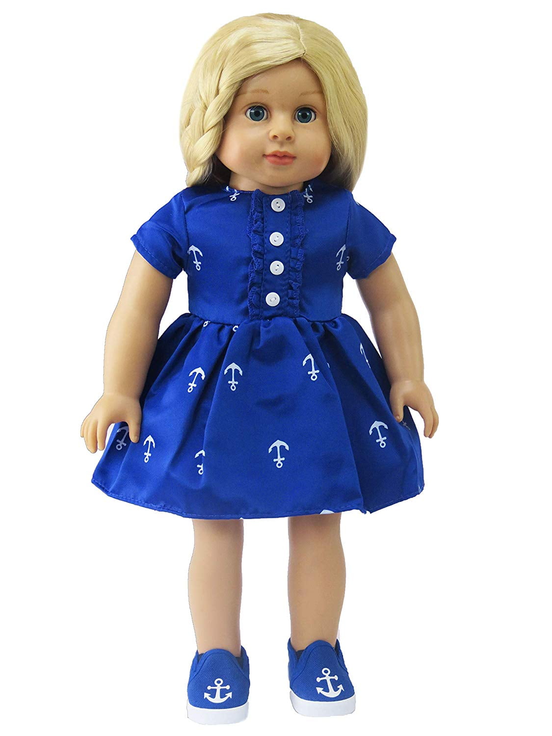 Royal Blue Anchor Dress| 18 Inch Doll Clothes | Fits 18-Inch Dolls | Dress  Only Dolly Shoes Not Included - Walmart.com