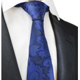 thumbnail image 1 of Royal Blue Artisan Floral Hand Made Men's Necktie, 1 of 2