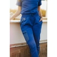 thumbnail image 1 of Women's scrub pants, Western, Drawstring, Workwear, Uniform, Scrub Sets, Spurrin' Scrubs-Royal Blue Aztec Pants, 1 of 2