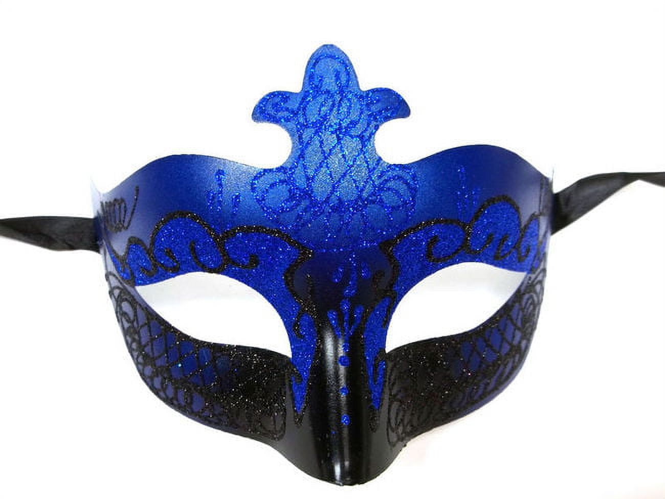 Royal Blue Black Scroll Venetian Mask Masquerade Costume Prom Dance Men ...