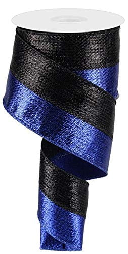 Royal Blue Black Striped Wired Ribbon - Police Appreciation : 2.5 ...