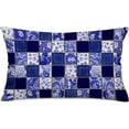 Royal Blue Boho Home Decor Lumbar Pillow Cases 12x20 Inch Moroccan Tile