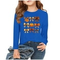 thumbnail image 1 of Royal Blue Boy Girl Boat Neck Tshirts for Children Boy Girl Fall Winter Long Sleeve Graphic Elegant Festival Thanksgiving Casual Kawaii T Shirt Thermal Tops T shirt Kid 2025 3 Years, 1 of 5