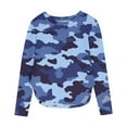 thumbnail image 1 of Royal Blue Boy Girl Kids Girl Boy Going Out Tops Long Sleeve Blouse for Child Boat Neck Print Slim Tunic Camo Slit Army Fatigue Fall Summer Shirts 2025 Clothes Trendy 9 Years, 1 of 6