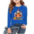 thumbnail image 1 of Royal Blue Boy Girl Kids Girl Boy Graphic T Shirts Boat Neck Tee Tops for Kid Long Sleeve Elegant Holiday Thanksgiving Casual Kawaii T Shirt Thermal Winter Fall Tee Shirt 2025 10 Yearears, 1 of 5